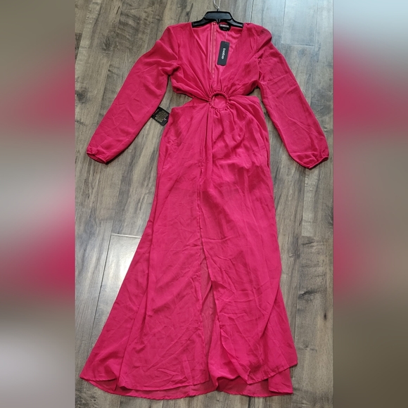 Bebe Plunging O-Ring Detail Long Dress - Picture 2 of 2